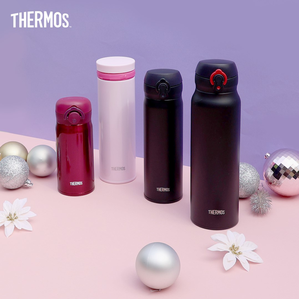 Bình nước Thermos nút bấm, Trọng lượng siêu nhẹ, chất liệu thép không gỉ.