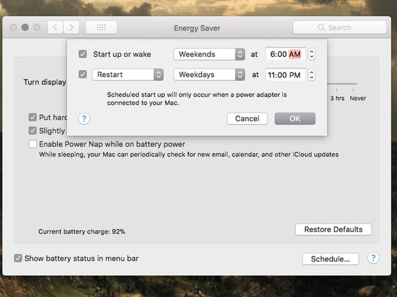 Hướng dẫn hẹn giờ bật tắt máy trên MacBook