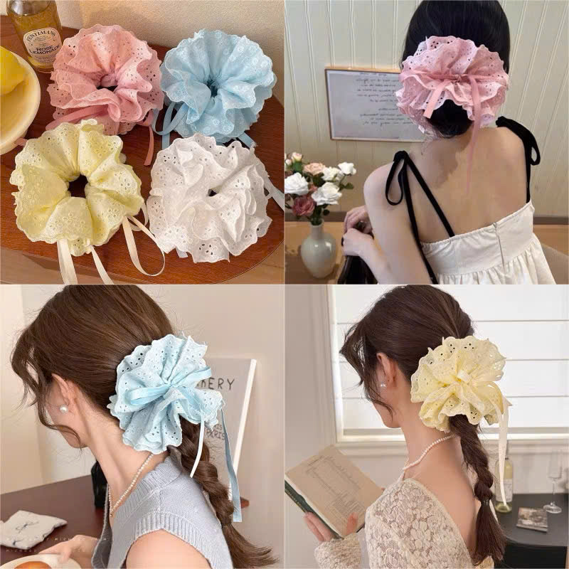 Phụ kiện Scrunchies vải voan dễ thương